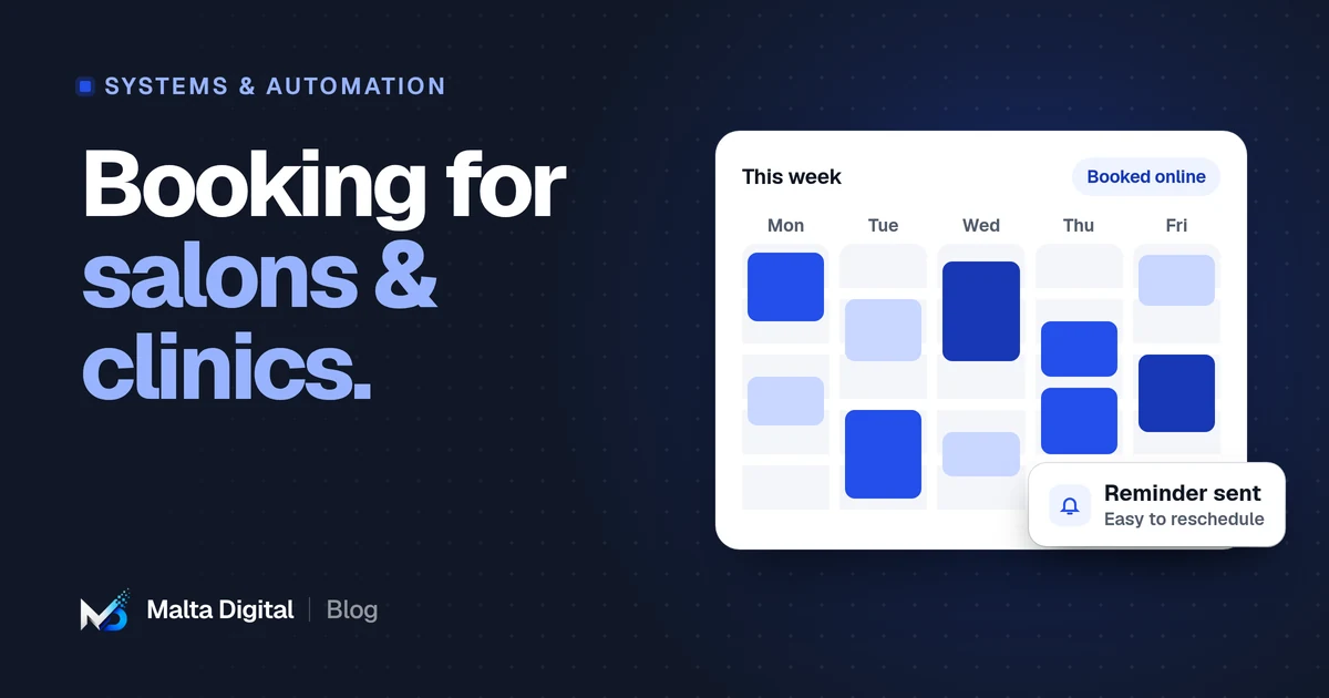 Malta Digital blog: Booking systems for salons and clinics
