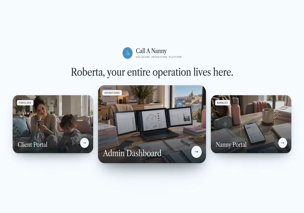 Call A Nanny Portal website demo by Malta Digital