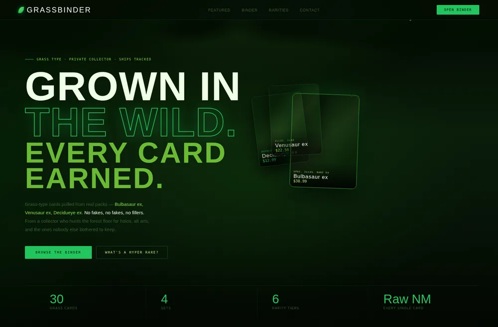 GrassBinder website preview