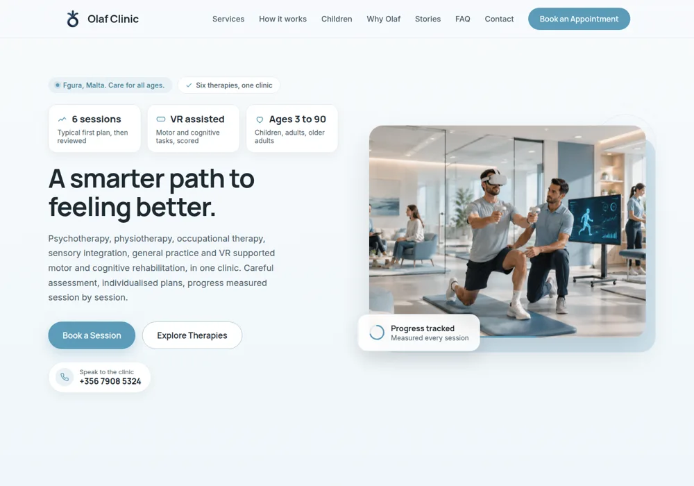 Olaf Clinic website demo by Malta Digital