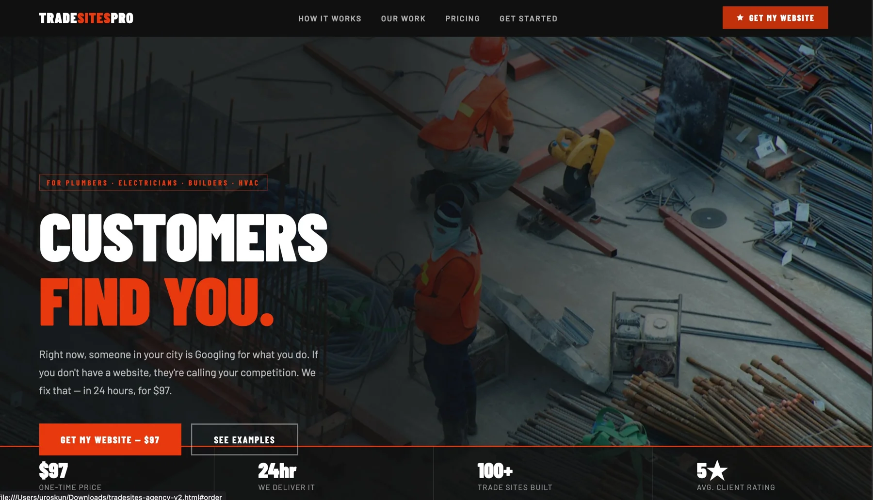 TradeSites Pro website