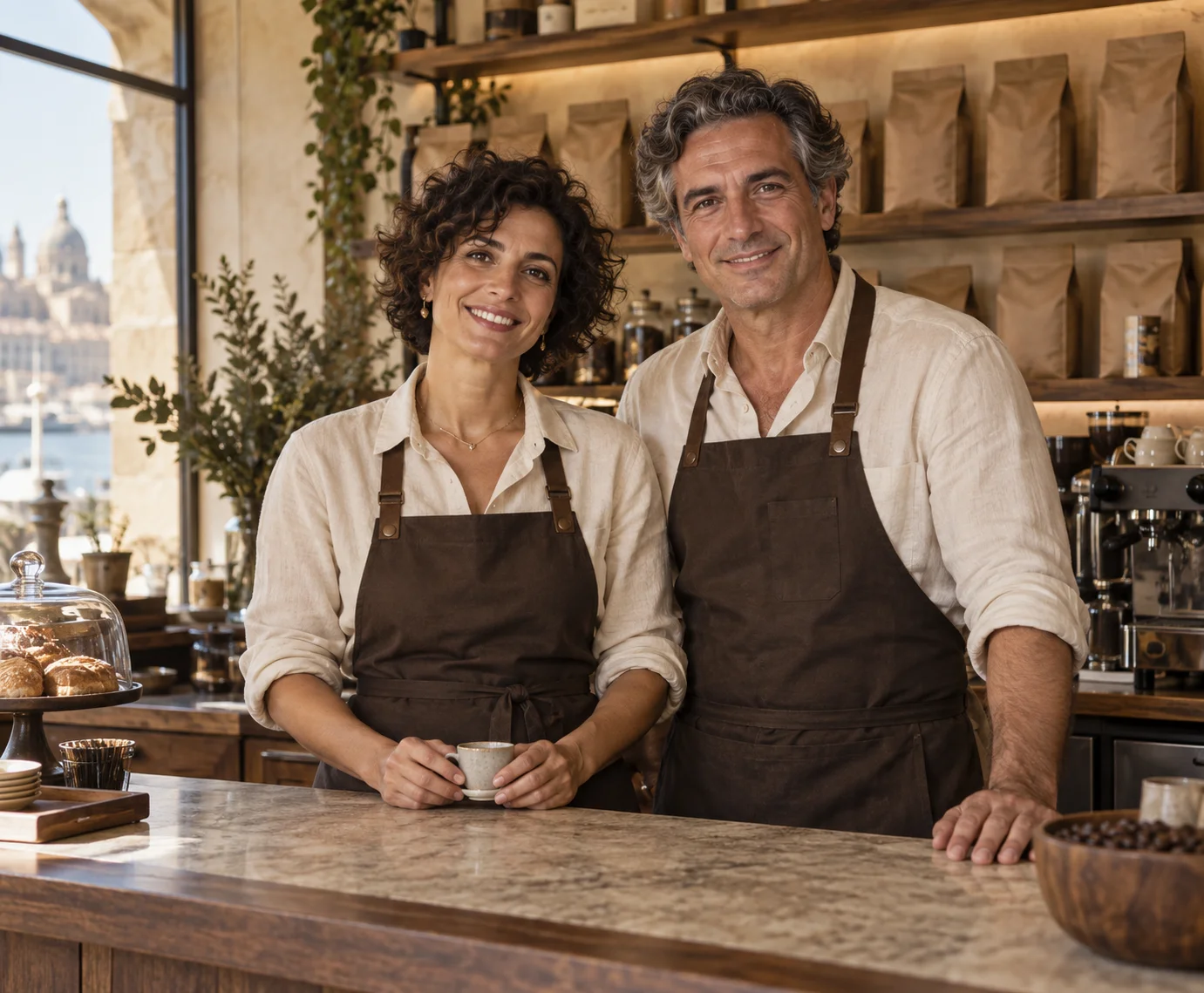Elena and Matteo, founders of Velmora Caffè