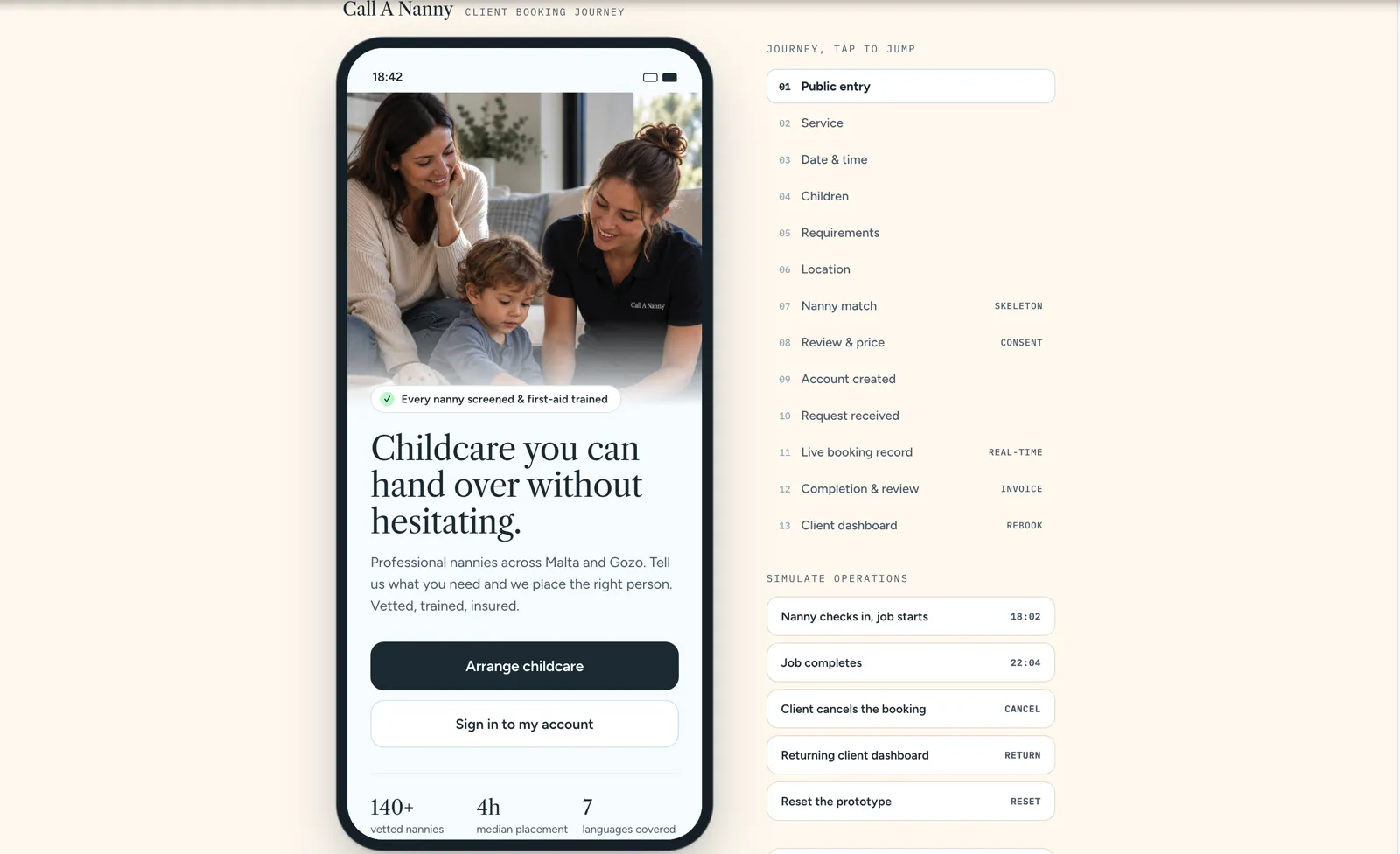 Client journey, step 1
