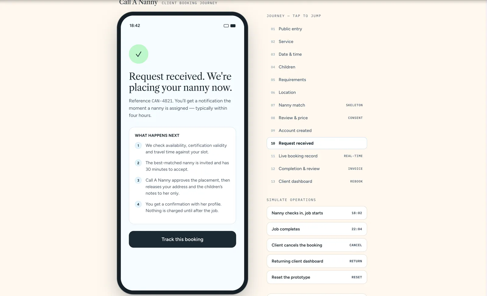 Client journey, step 14