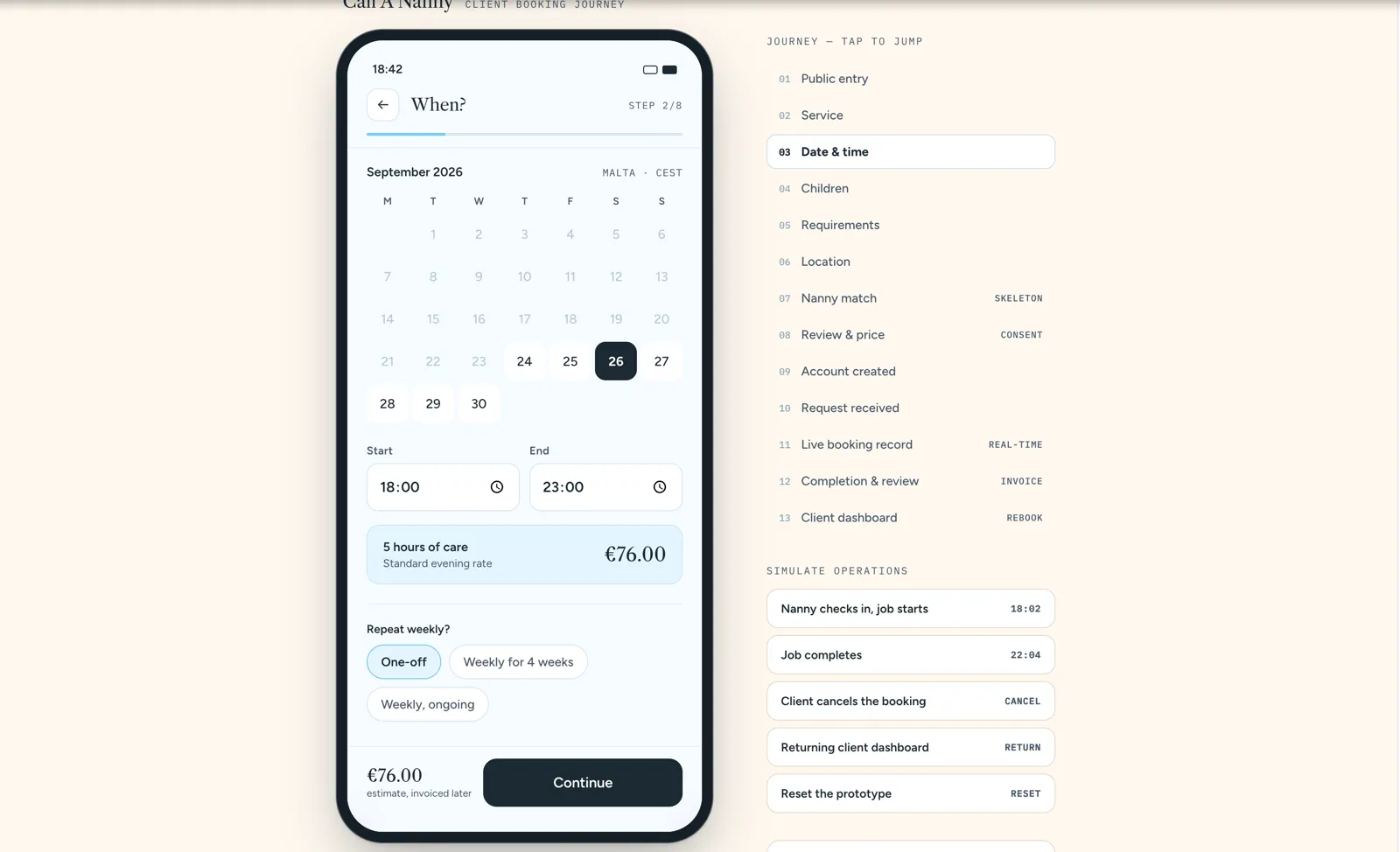 Client journey, step 3
