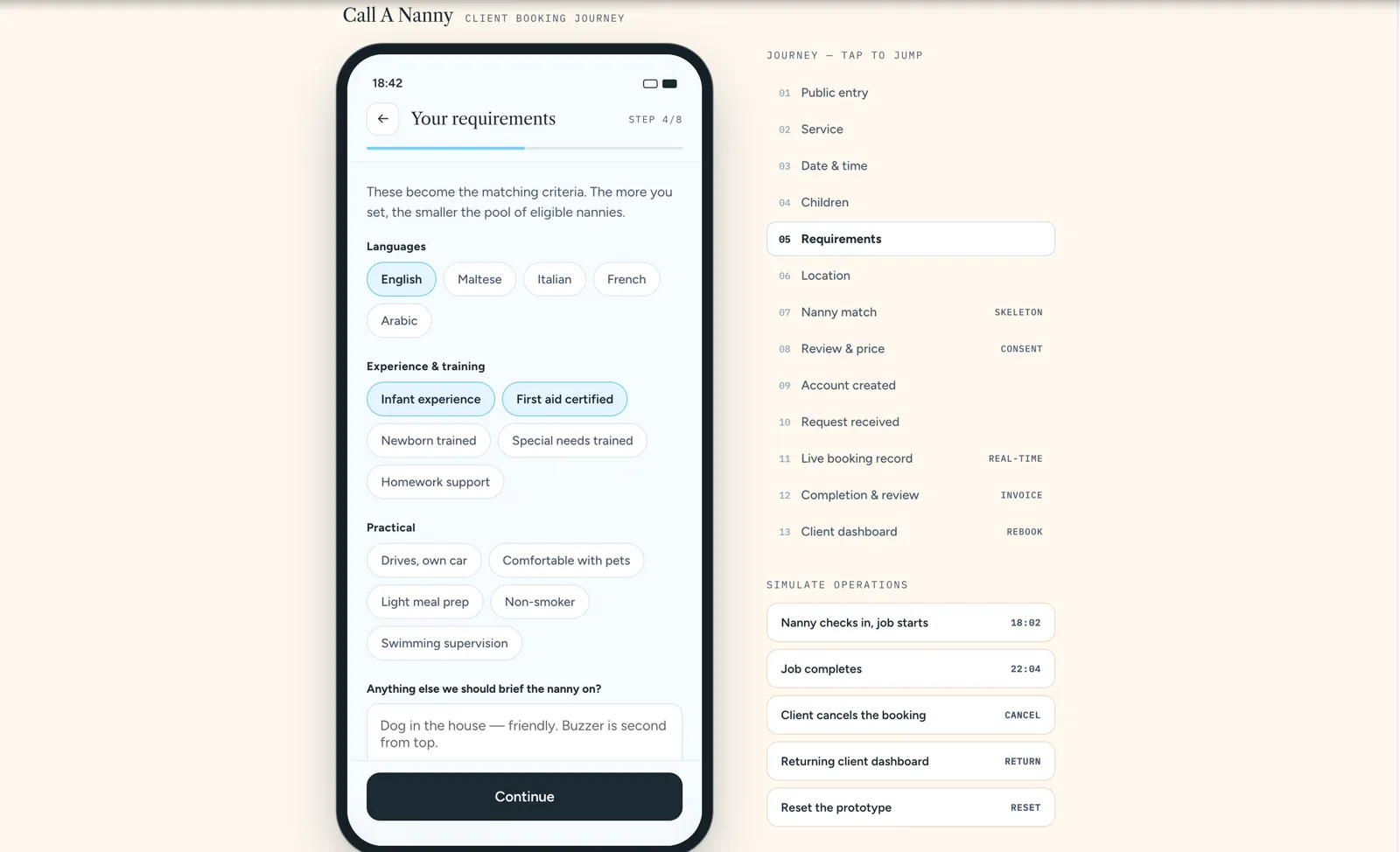 Client journey, step 7
